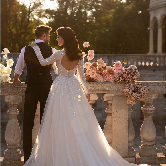 Sparkling Ivory Bianca Gown by Ria Tener - Picture 2 of 6